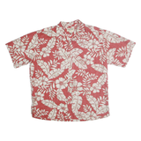 COOKE STREET Mens Red & Cream Floral Cotton Shirt 2XL Hawaiian Casual Summer