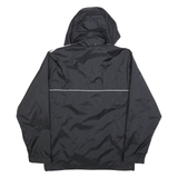 ADIDAS Mens Black White Crest Logo Lightweight Jacket S Polyester Zip Hooded