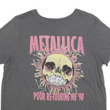 METALLICA Womens Grey Band T-Shirt L Short Sleeve Crew Neck Vintage Graphic