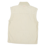 BURISPORT Mens Beige Polyester Blend Zip Jacket L Sleeveless Lightweight Utility