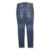 BIG STAR Womens Slim Blue Denim Raw Cotton Zip W28 L32 Stylish Faded