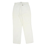 LEE Womens Cotton White Regular Fit Straight Leg Trousers W26 L26 Classic Zip
