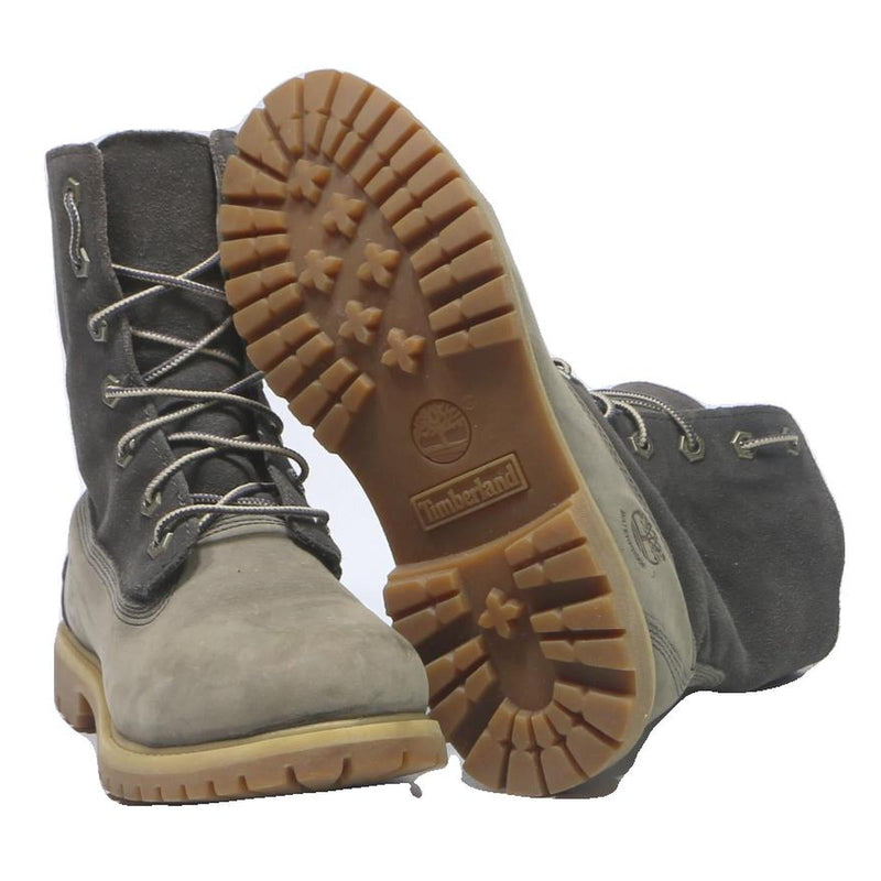 TIMBERLAND Womens Premium Lace-Up Ankle Boots Grey & Black Synthetic UK 4.5