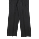 ZINGARA Womens Wool Blend Black Relaxed Straight Trousers W26 L28 Zip Formal