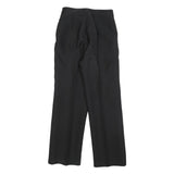 ZINGARA Womens Wool Blend Black Relaxed Straight Trousers W26 L28 Zip Formal