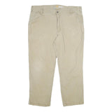 CARHARTT Mens Cotton Blend Beige Relaxed Fit Straight Trousers W42 L30 Workwear