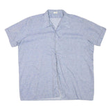 ACKERMANN Mens Blue Casual Shirt L Cotton Blend Patterned Short Sleeve