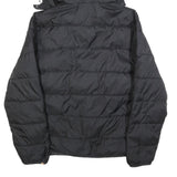 ELLESSE Womens Black Hooded Puffer Jacket UK 16 Polyester Zip Logo Printed