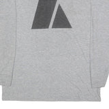 Mens Grey T-Shirt L Long Sleeve Crew Neck Army Print Cotton Blend Casual