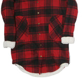 CHICOREE Womens Red & Black Check Jacket S Polyester Button Front Winter Chic