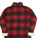 CHICOREE Womens Red & Black Check Jacket S Polyester Button Front Winter Chic