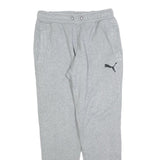 PUMA Mens Joggers Grey S W28 L30 Cotton Blend Regular Tapered Slim Fit Logo