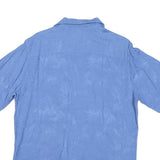 BATICK BAY Mens Blue Rayon Shirt M Palm Leaf Print Casual Short Sleeve