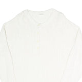 Womens White Plain Pullover Jumper V-Neck Basic Knit L Viscose Blend Soft