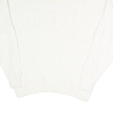 Womens White Plain Pullover Jumper V-Neck Basic Knit L Viscose Blend Soft