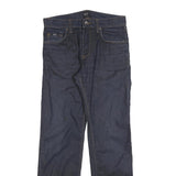 BOSS HUGO BOSS Mens Jeans Blue Regular Straight Denim Dark W32 L30 Stylish Zip