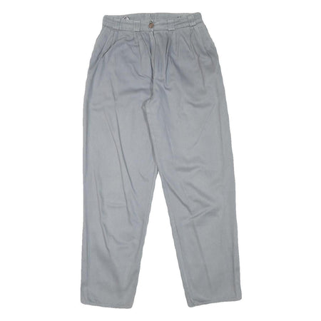 ROCHELLE Womens Cotton Blend Relaxed Blue Trousers W26 L27 Casual Zip