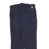 CARHARTT Mens Cotton Blend Blue Relaxed Straight Trousers W36 L34 Workwear