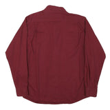 WRANGLER Mens Maroon Cotton Blend Shirt M Button Chest Pockets Classic Fit