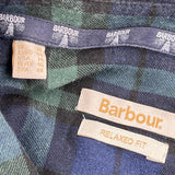 Barbour Checked Flannel Shirt - Large Blue Cotton