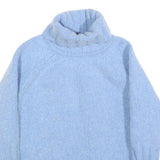 REISS Womens Blue Plain Wool Blend Chunky Knit Roll Neck Jumper S Stylish Soft