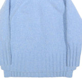 REISS Womens Blue Plain Wool Blend Chunky Knit Roll Neck Jumper S Stylish Soft