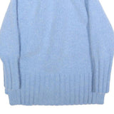 REISS Womens Blue Plain Wool Blend Chunky Knit Roll Neck Jumper S Stylish Soft