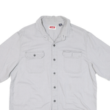 WRANGLER Mens Grey Cotton Blend Shirt L Casual Button Pocket Classic