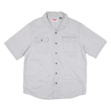 WRANGLER Mens Grey Cotton Blend Shirt L Casual Button Pocket Classic