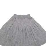 LEVI'S Womens Grey Metallic Pleated Midi Polyester Blend Skirt XS Elegant