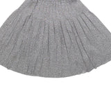 LEVI'S Womens Grey Metallic Pleated Midi Polyester Blend Skirt XS Elegant
