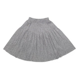LEVI'S Womens Grey Metallic Pleated Midi Polyester Blend Skirt XS Elegant