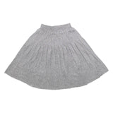 LEVI'S Womens Grey Metallic Pleated Midi Polyester Blend Skirt XS Elegant