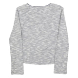 ETAM Womens Grey Cotton Blend Zip Jacket XS Knit Textured Casual Outerwear
