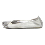 LOUIS VUITTON Womens Ballet Shoes White Silver Synthetic UK 6 Designer Flats