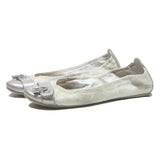 LOUIS VUITTON Womens Ballet Shoes White Silver Synthetic UK 6 Designer Flats