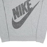 NIKE Womens Grey Sweatshirt Crew Neck S Cotton Blend Logo Print Casual Pullover