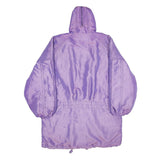 SUN SET Womens Purple Lightweight Hooded Jacket L Polyamide Blend Plain Zip