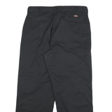 DICKIES Mens Regular Fit Black Workwear Cotton Blend Trousers W36 L32 Zip