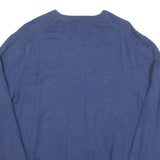 POLO RALPH LAUREN Mens Blue Cotton Blend Plain V Neck Basic Knit M Jumper