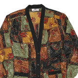 VALENTINE Womens Multi Colour Printed Oversized Long Sleeve V-Neck Top XL Button