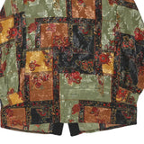 VALENTINE Womens Multi Colour Printed Oversized Long Sleeve V-Neck Top XL Button
