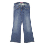 LEVI'S Womens Blue Regular Flared Denim Medium W28 L29 Classic Cotton Blend Zip