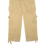 MATCHSTICK Mens Regular Fit Beige Cargo Cotton Blend Trousers W32 L32 Workwear