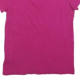 POLO RALPH LAUREN Womens Pink V-Neck Short Sleeve T-Shirt S Cotton Blend