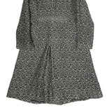 Womens Black White Pattern Cotton Blend Button Jacket M Printed Coat Stylish