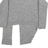 WHISTLES Womens Grey Wool Blend Plain Pullover Crew Neck Basic Knit M Asymmetric