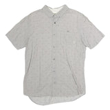 VANS Mens Grey & Black Shirt L Cotton Button Collar Casual Summer Shirt