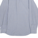 TOMMY HILFIGER Mens Blue & Beige Check Shirt L Cotton Button Collar Long Sleeve