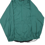 WOOLRICH Mens Green Polyester Blend Windbreaker XL Jacket Zip Hooded Plain